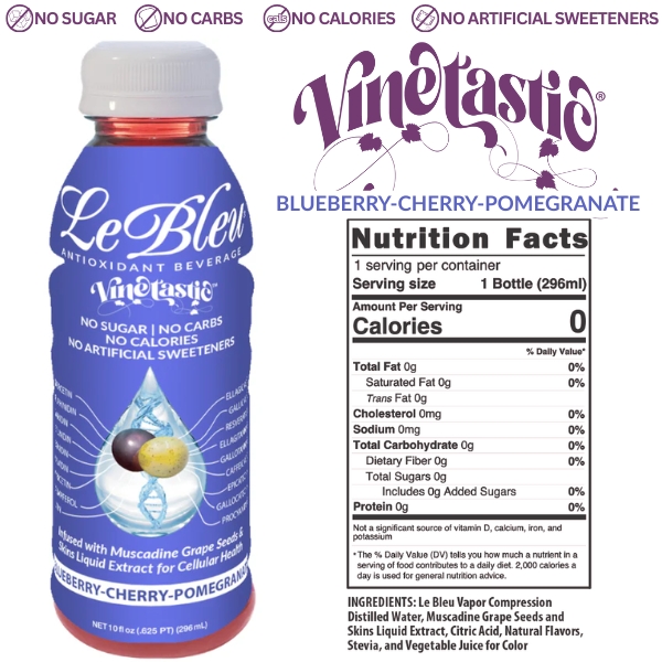Vinetastic Antioxidant Water - Blueberry | Cherry | Pomegranate